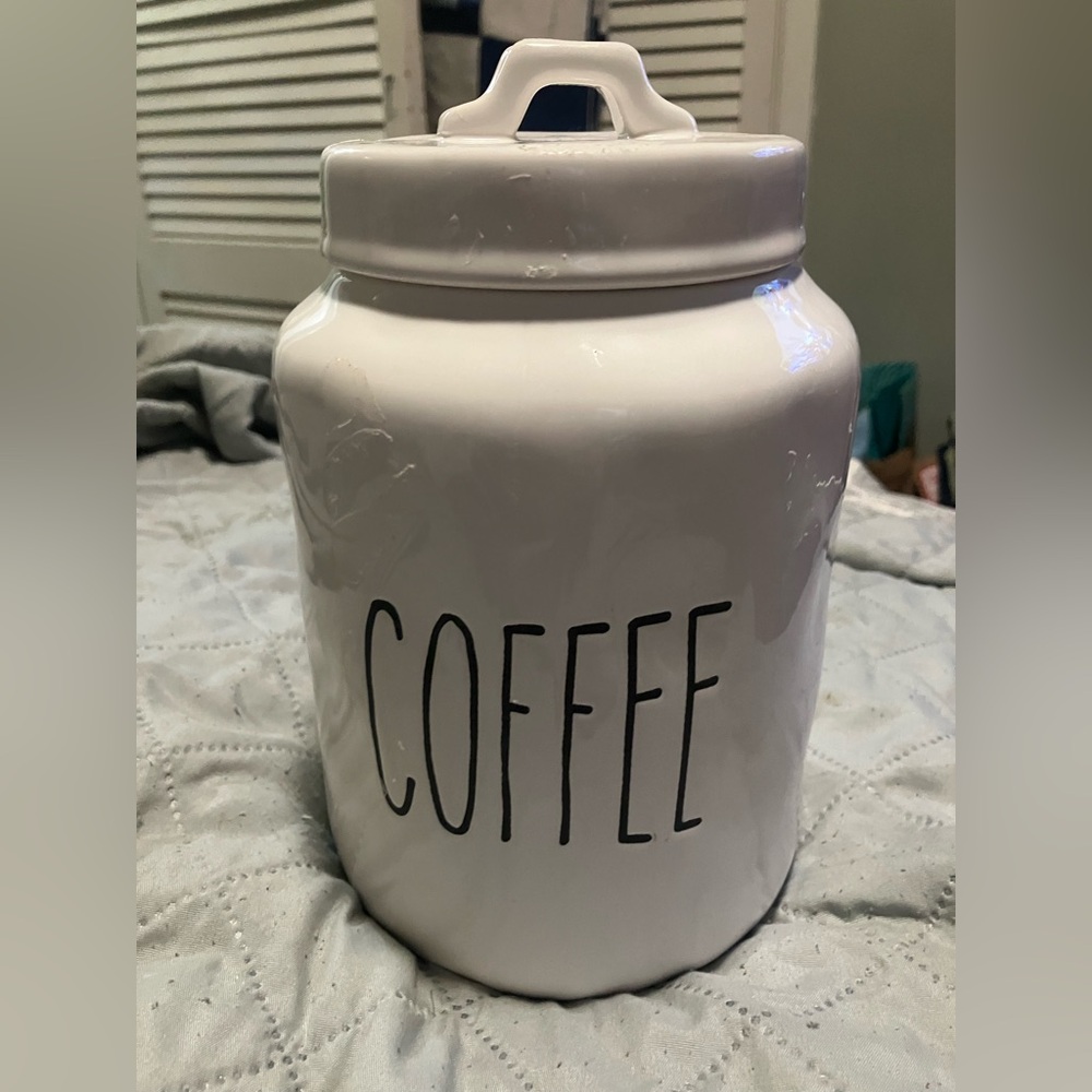 NWT Blue Harbor Tall Words Ceramic Coffee Canister